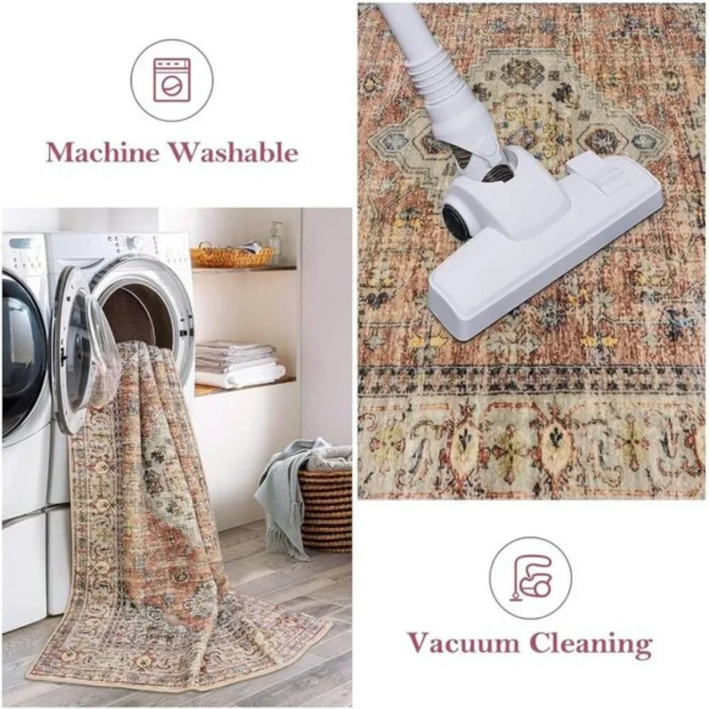 New Oriental Non-Slip Washable 2x8 Runner Rug, Soft Vintage Carpet for Hallway